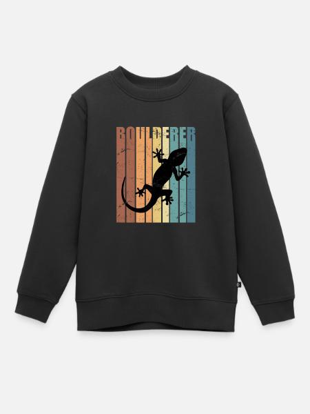 Boulderer Vintage Retro Boulder - Kinder Premium Organic Sweatshirt - Schwarz