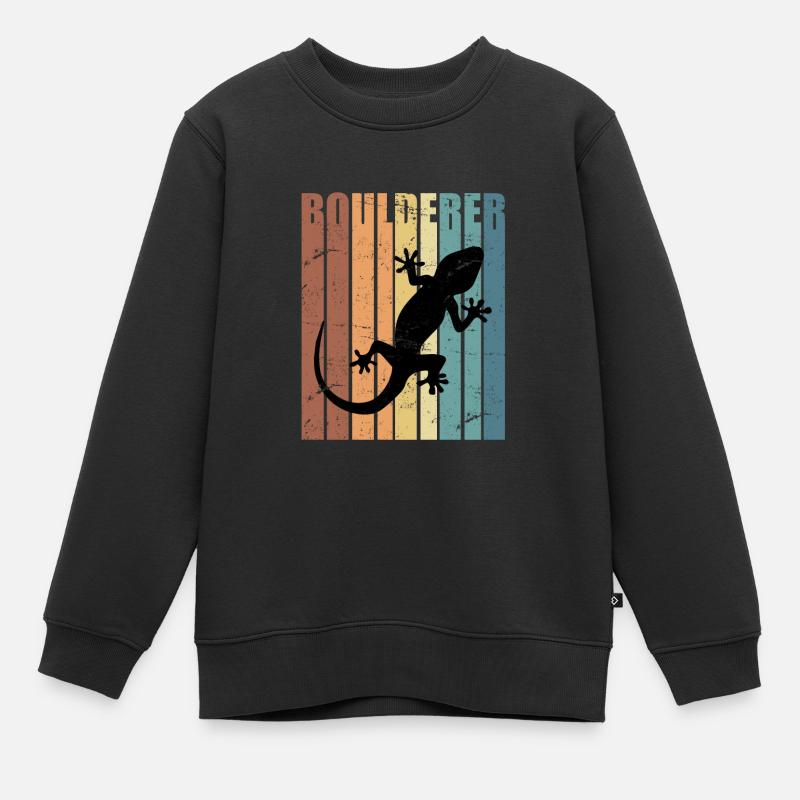 Boulderer Vintage Retro Boulder - Kinder Premium Organic Sweatshirt - Schwarz
