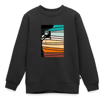 Klettern Felsklettern Bergsteigen - Kinder Premium Organic Sweatshirt - Schwarz - Vorne - AI Model Kid Female (0cm)