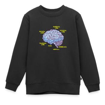 Anatomie eines Gehirns - Kinder Premium Organic Sweatshirt - Schwarz - Vorne - AI Model Kid Female (0cm)
