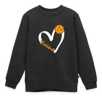 Pickleball Paddle Herz Liebe Pickleball - Kinder Premium Organic Sweatshirt - Schwarz - Vorne - AI Model Kid Female (0cm)