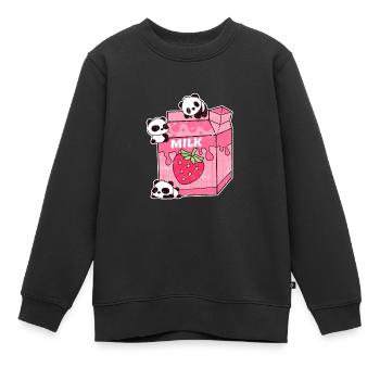 Anime Milch Shake Milkshake Panda Kawaii - Kinder Premium Organic Sweatshirt - Schwarz - Vorne - AI Model Kid Female (0cm)