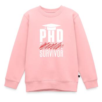 Thèse de doctorat survivant réussi - Sweat Premium enfant bio - rose - Devant - AI Model Kid Female (0cm)