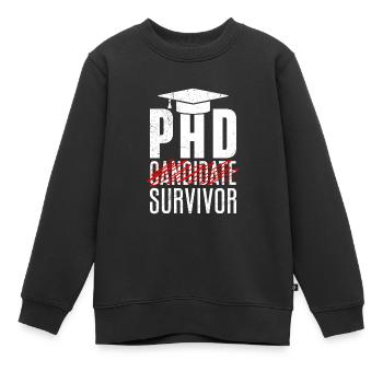 Thèse de doctorat survivant réussi - Sweat Premium enfant bio - noir - Devant - AI Model Kid Female (0cm)