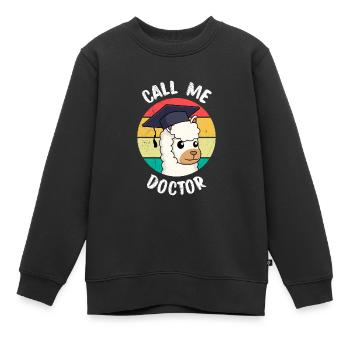 Appelez-moi Docteur Dissertation Doctorat Disputation - Sweat Premium enfant bio - noir - Devant - AI Model Kid Female (0cm)