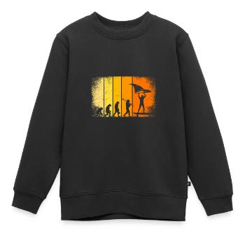 Wing Surfer Wing Foiler Evolution Wing Foil - Kinder Premium Organic Sweatshirt - Schwarz - Vorne - AI Model Kid Female (0cm)