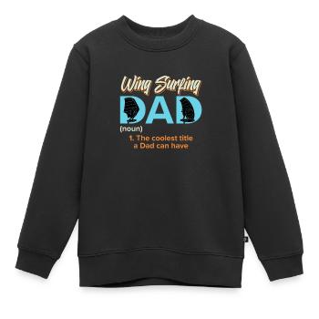 Wing Foiling Dad Wing Surf Wing Foil - Kinder Premium Organic Sweatshirt - Schwarz - Vorne - AI Model Kid Female (0cm)