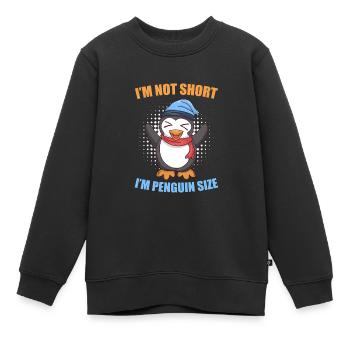 Pas seulement petite taille de pingouin Taille de pingouin - Sweat Premium enfant bio - noir - Devant - AI Model Kid Female (0cm)