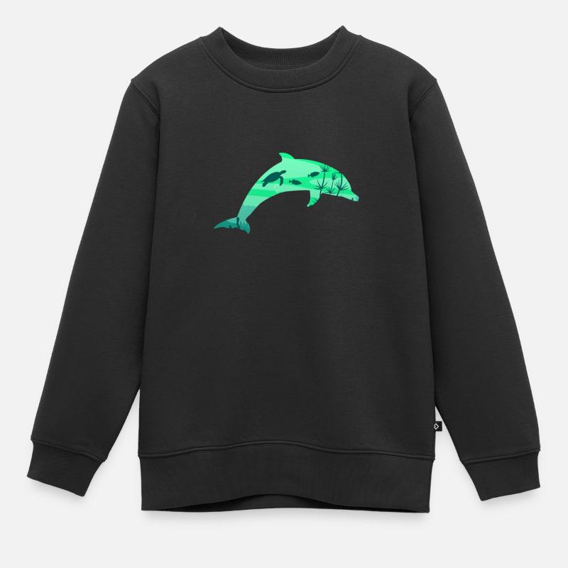 Dolphin Underwater World Diving Plongeurs - Sweat Premium enfant bio - noir
