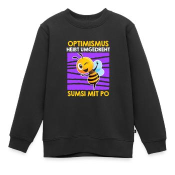 L’optimisme inversé signifie Sumsi avec les fesses - Sweat Premium enfant bio - noir - Devant - AI Model Kid Female (0cm)