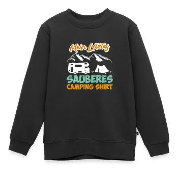 Letztes sauberes Camping Shirt - Kinder Premium Organic Sweatshirt - Schwarz - Vorne - AI Model Kid Female (0cm)