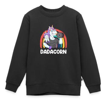 Papa Tochter werdender Papa Bodybuilder Dadacorn - Kinder Premium Organic Sweatshirt - Schwarz - Vorne - AI Model Kid Female (0cm)