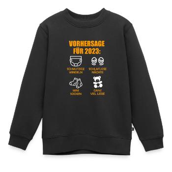 Werdende Eltern Vorhersage für 2023 Werdender Papa - Kinder Premium Organic Sweatshirt - Schwarz - Vorne - AI Model Kid Female (0cm)