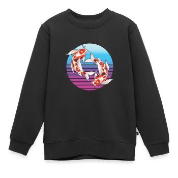 Koi Carp Koi Étang de Koi - Sweat Premium enfant bio - noir - Devant - AI Model Kid Female (0cm)