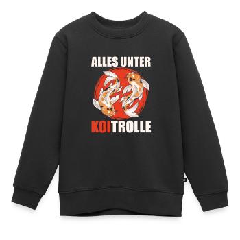 Alles unter Koitroller Koi Teich Fischteich - Kinder Premium Organic Sweatshirt - Schwarz - Vorne - AI Model Kid Female (0cm)