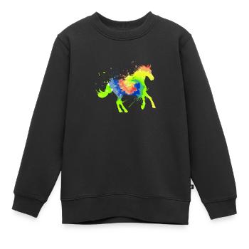 Reitsport Kunst Reiterin Reitsport - Kinder Premium Organic Sweatshirt - Schwarz - Vorne - AI Model Kid Female (0cm)