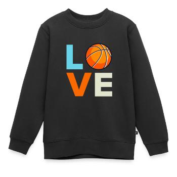 Basketball Liebe Basketballer - Kinder Premium Organic Sweatshirt - Schwarz - Vorne - AI Model Kid Female (0cm)