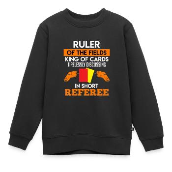 Shiri Souverain du Roi du Terrain de Jeu - Sweat Premium enfant bio - noir - Devant - AI Model Kid Female (0cm)