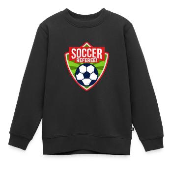 Fußball Schiedsrichter - Kinder Premium Organic Sweatshirt - Schwarz - Vorne - AI Model Kid Female (0cm)
