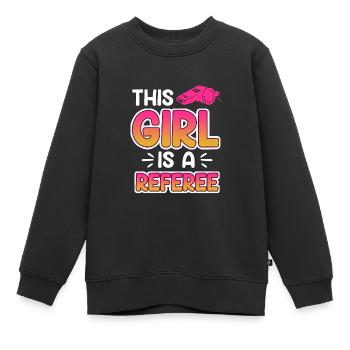 Women Referee Referee Schiri - Kids Premium Organic Sweatshirt - black - Front - AI Model Kid Female (0cm)