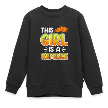 Women Referee Referee Schiri - Kids Premium Organic Sweatshirt - black - Front - AI Model Kid Female (0cm)