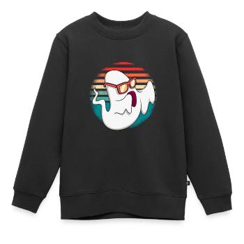 Geisterstunde Halloween Geist - Kinder Premium Organic Sweatshirt - Schwarz - Vorne - AI Model Kid Female (0cm)