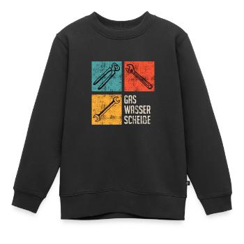 Plombier de merde d’eau de gaz - Sweat Premium enfant bio - noir - Devant - AI Model Kid Female (0cm)