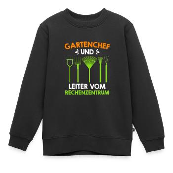 Gartenchef und Leiter vom Rechenzentrum - Kinder Premium Organic Sweatshirt - Schwarz - Vorne - AI Model Kid Female (0cm)