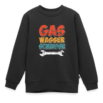 Gas Wasser Scheiße - Kinder Premium Organic Sweatshirt - Schwarz - Vorne - AI Model Kid Female (0cm)