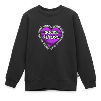 Definition einer Betreuerin Sozialarbeiterin - Kinder Premium Organic Sweatshirt - Schwarz - Vorne - AI Model Kid Female (0cm)