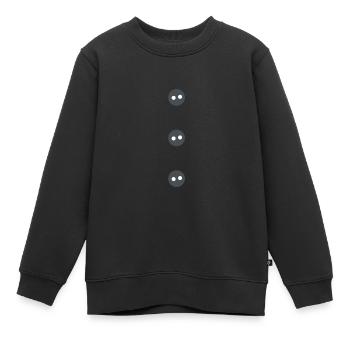 Schneemann Kostüm Fake Knöpfe - Kinder Premium Organic Sweatshirt - Schwarz - Vorne - AI Model Kid Female (0cm)