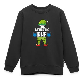 The Athletic Elf Christmas Athletics - Kids Premium Organic Sweatshirt - black - Front - AI Model Kid Female (0cm)