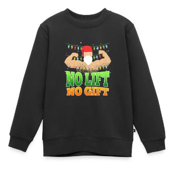 No Lift no Gift Nicholas Bodybuilder Noël - Sweat Premium enfant bio - noir - Devant - AI Model Kid Female (0cm)