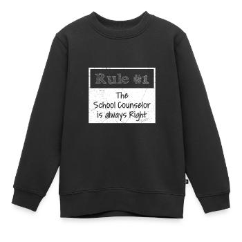 Règle n ° 1 il a toujours raison conseiller scolaire - Sweat Premium enfant bio - noir - Devant - AI Model Kid Female (0cm)