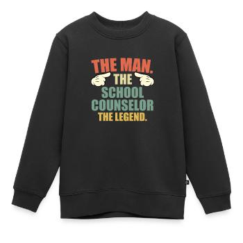 Un homme une légende un camarade d’école - Sweat Premium enfant bio - noir - Devant - AI Model Kid Female (0cm)
