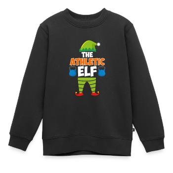 The Athletic Elf Christmas Athletics - Kids Premium Organic Sweatshirt - black - Front - AI Model Kid Female (0cm)