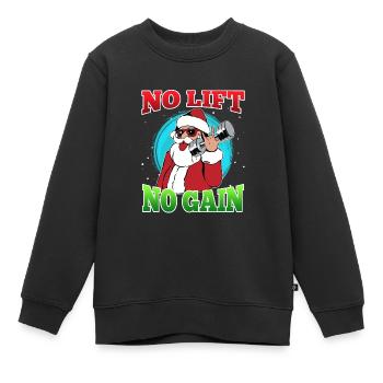 No Lift no Gain Nikolaus No Lift no Gift - Kinder Premium Organic Sweatshirt - Schwarz - Vorne - AI Model Kid Female (0cm)