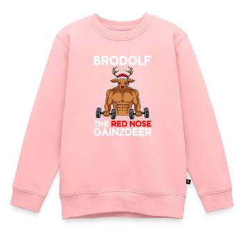 Brodolf the red nose gainzdeer Weihnachten - Kinder Premium Organic Sweatshirt - Rosa - Vorne - AI Model Kid Female (0cm)