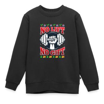 No Lift no Gift Fitness Studio - Sweat Premium enfant bio - noir - Devant - AI Model Kid Female (0cm)