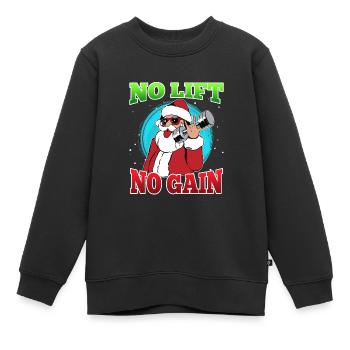 No Lift no Gain Nikolaus No Lift no Gift - Kinder Premium Organic Sweatshirt - Schwarz - Vorne - AI Model Kid Female (0cm)
