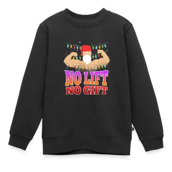 No Lift no Gift Nicholas Bodybuilder Noël - Sweat Premium enfant bio - noir - Devant - AI Model Kid Female (0cm)