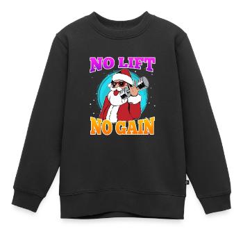 No Lift no Gain Nikolaus No Lift no Gift - Kinder Premium Organic Sweatshirt - Schwarz - Vorne - AI Model Kid Female (0cm)