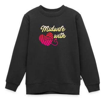 Je suis sage-femme avec cœur sage-femme - Sweat Premium enfant bio - noir - Devant - AI Model Kid Female (0cm)