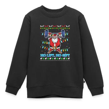 No Lift No Gift Nikolaus Bodybuilder Gym - Sweat Premium enfant bio - noir - Devant - AI Model Kid Female (0cm)
