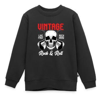 Rock & Roll Rock Rock Metal Guitare - Sweat Premium enfant bio - noir - Devant - AI Model Kid Female (0cm)