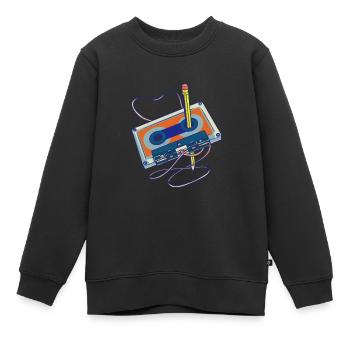 Lieder aufnehmen Radio Kassettenrecorder Kassette - Kinder Premium Organic Sweatshirt - Schwarz - Vorne - AI Model Kid Female (0cm)