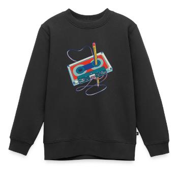 Lieder aufnehmen Radio Kassettenrecorder Kassette - Kinder Premium Organic Sweatshirt - Schwarz - Vorne - AI Model Kid Female (0cm)
