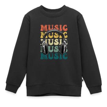 Musik Kopfhörer Disko Club DJ Festival - Kinder Premium Organic Sweatshirt - Schwarz - Vorne - AI Model Kid Female (0cm)