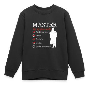 Kindergarten Weltherrschaft Master Abschluss - Kinder Premium Organic Sweatshirt - Schwarz - Vorne - AI Model Kid Female (0cm)