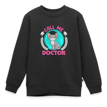 Appelez-moi docteur J’ai un doctorat - Sweat Premium enfant bio - noir - Devant - AI Model Kid Female (0cm)